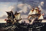 Thomas Chambers Capture of H.B.M.Frigate Macedonian by U.S.Frigate United States oil painting reproduction